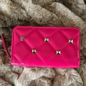 Faux leather wristlet